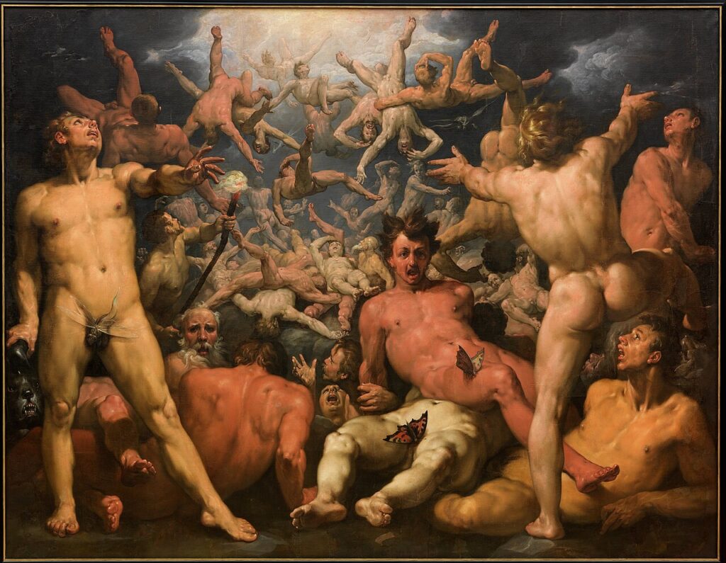 Zdroj: https://commons.wikimedia.org/wiki/File:Cornelis_Cornelisz._van_Haarlem_-_The_Fall_of_the_Titans_-_Google_Art_Project.jpg